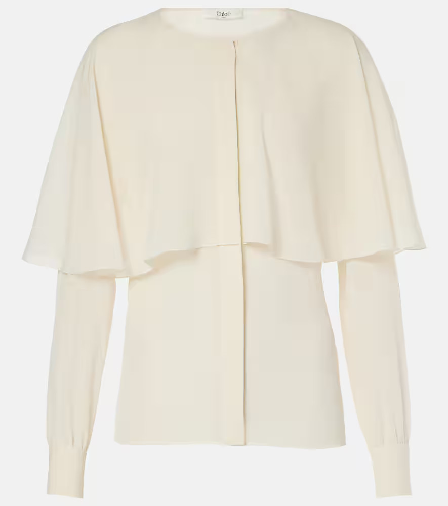 ChloÃ© Caped silk chiffon blouse | Mytheresa (US/CA)