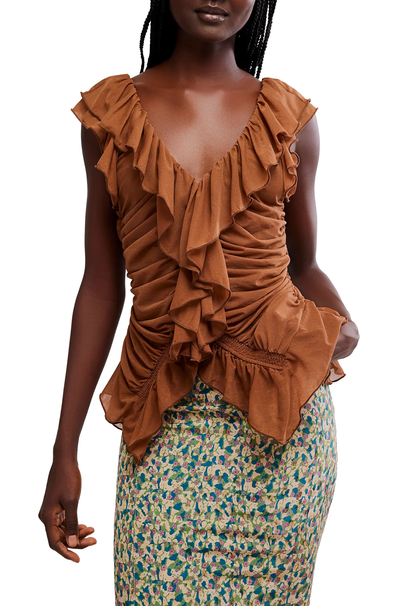 Blythe Ruffle Neck Sleeveless Top (Women) | Nordstrom | Nordstrom