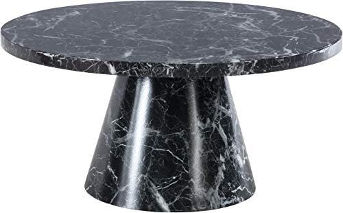 Meridian Furniture Omni Collection Modern | Contemporary Round Faux Marble Coffee Table, 36" W x 36" | Amazon (US)