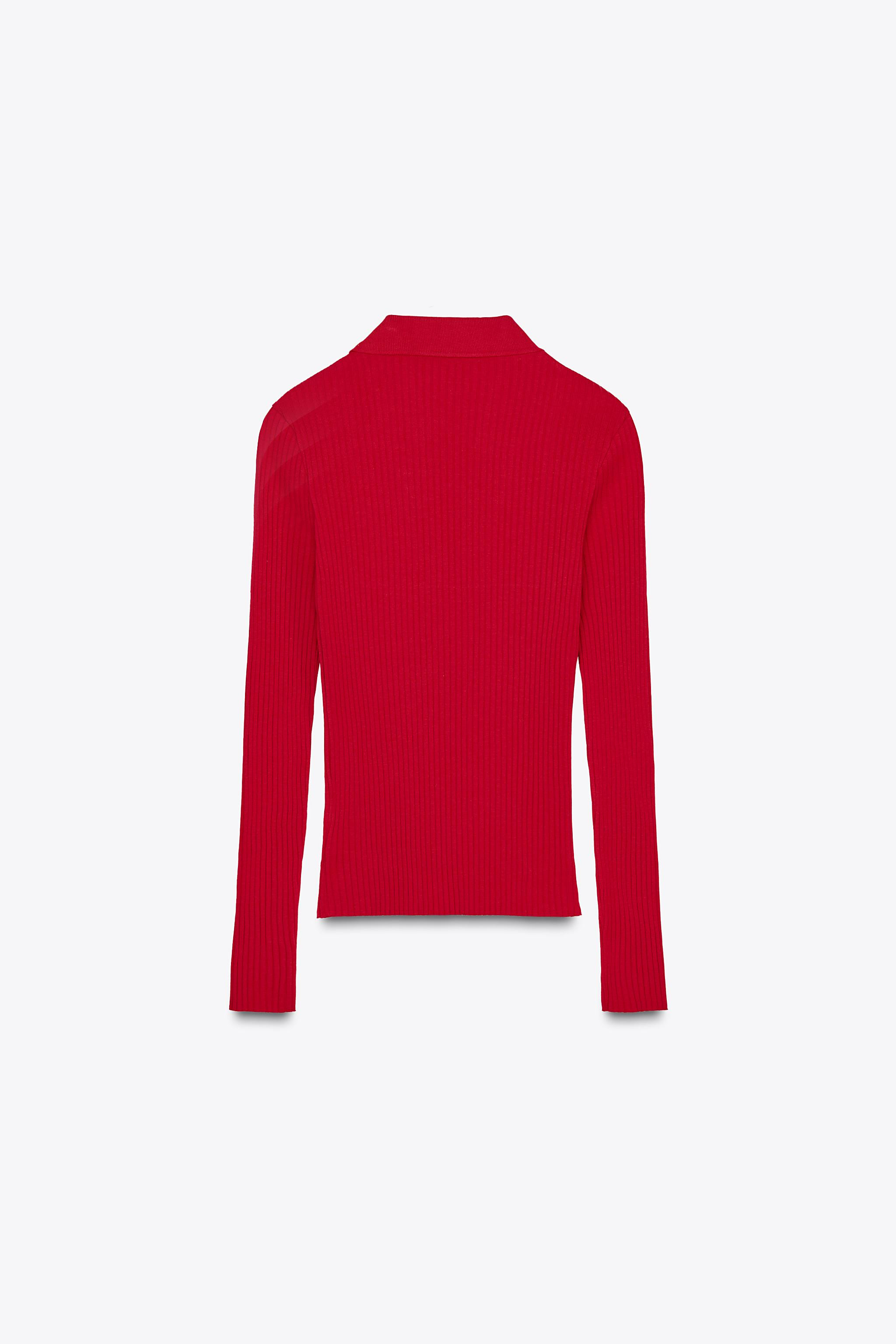 RIBBED POLO NECK T-SHIRT | Zara US