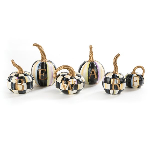 MacKenzie-Childs Beware Pumpkin Set Figurine | MacKenzie-Childs
