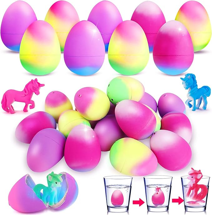 9 PCS Unicorn Hatching Eggs Easter Basket Stuffer Party Favors Treasure Box Toys Classroom Unicor... | Amazon (US)