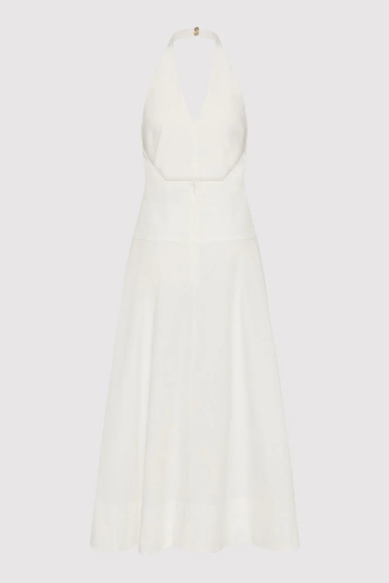 Halter Plunge Dress - White | St. Agni (US, UK, EU)
