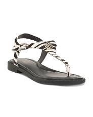 Made In Spain Leather Thong Toe Flat Sandals | TJ Maxx