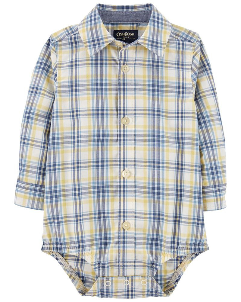 Plaid Button-Front Bodysuit | Carter's