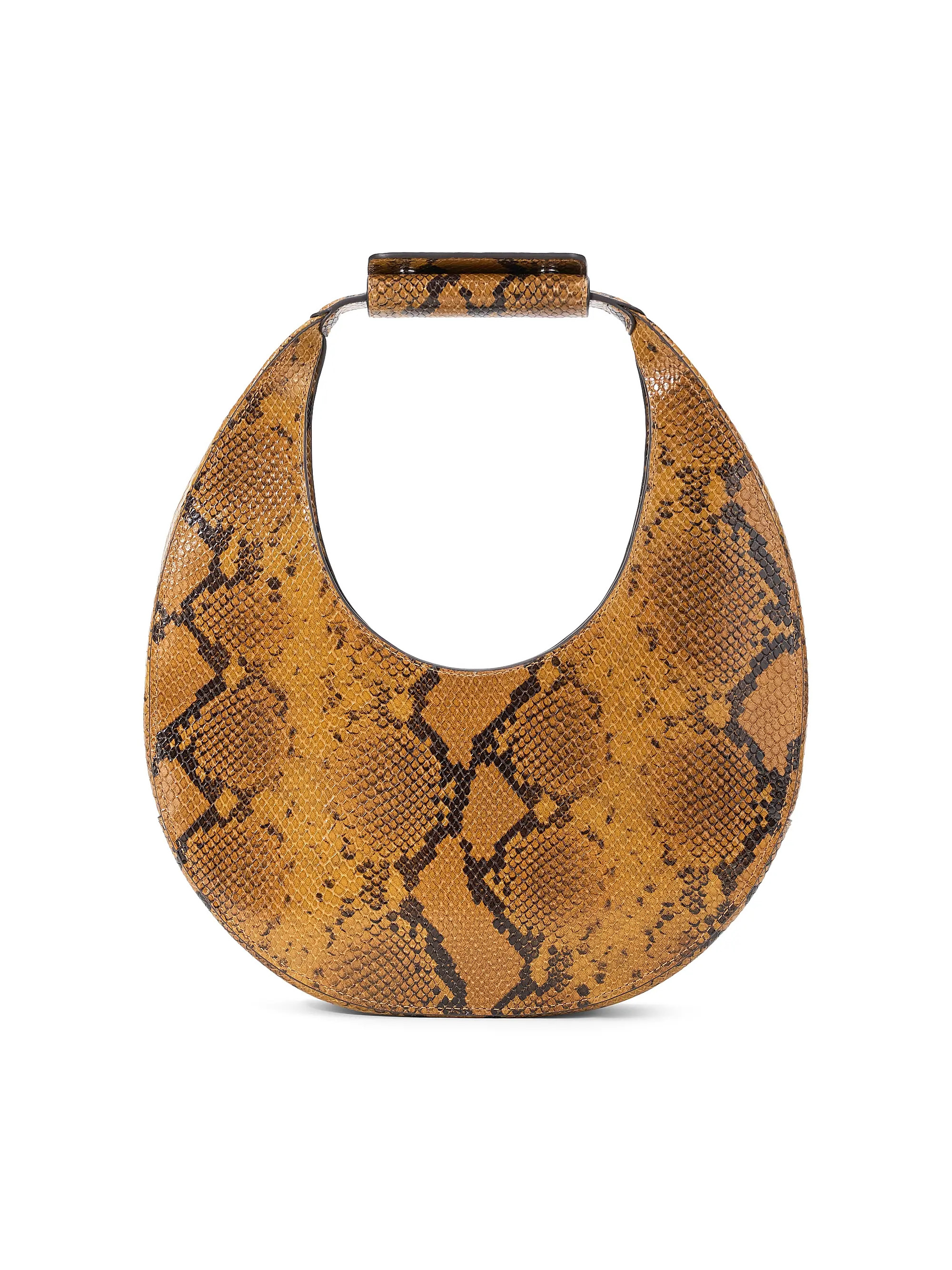 Staud Moon Snakeskin-Print Leather Top Handle Bag | Saks Fifth Avenue | Saks Fifth Avenue