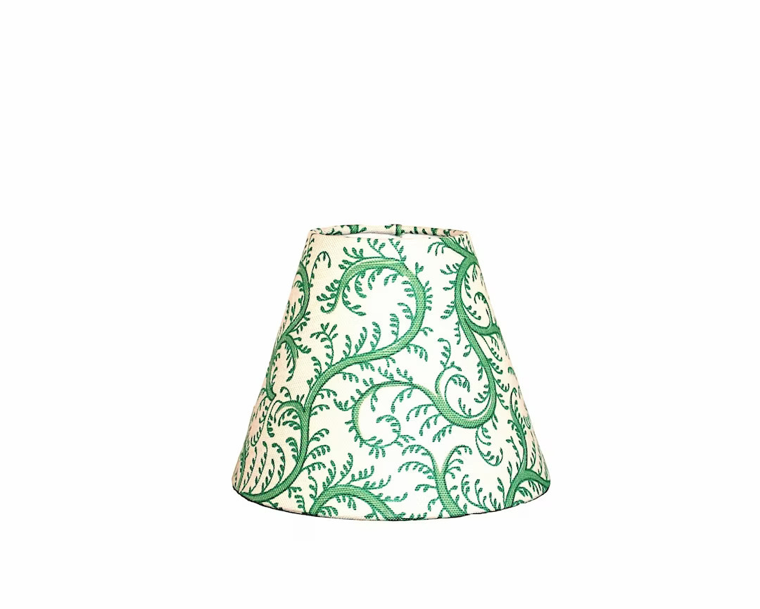 Vine Green Plumbago Sconce Shade - Sister Parish Fabric | Etsy (US)