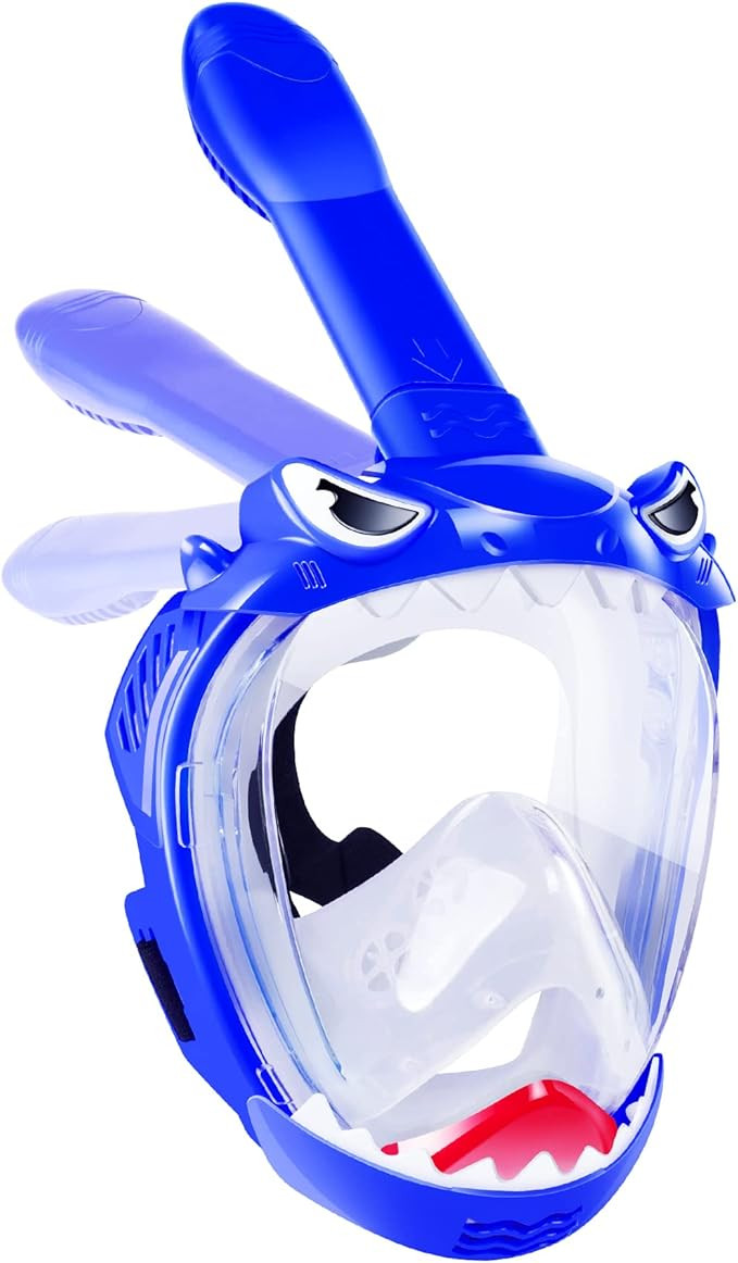 Full Face Snorkel Mask for Kids, Kids Snorkeling Set 180 Degree Panoramic View, Safe Anti-Leak An... | Amazon (US)