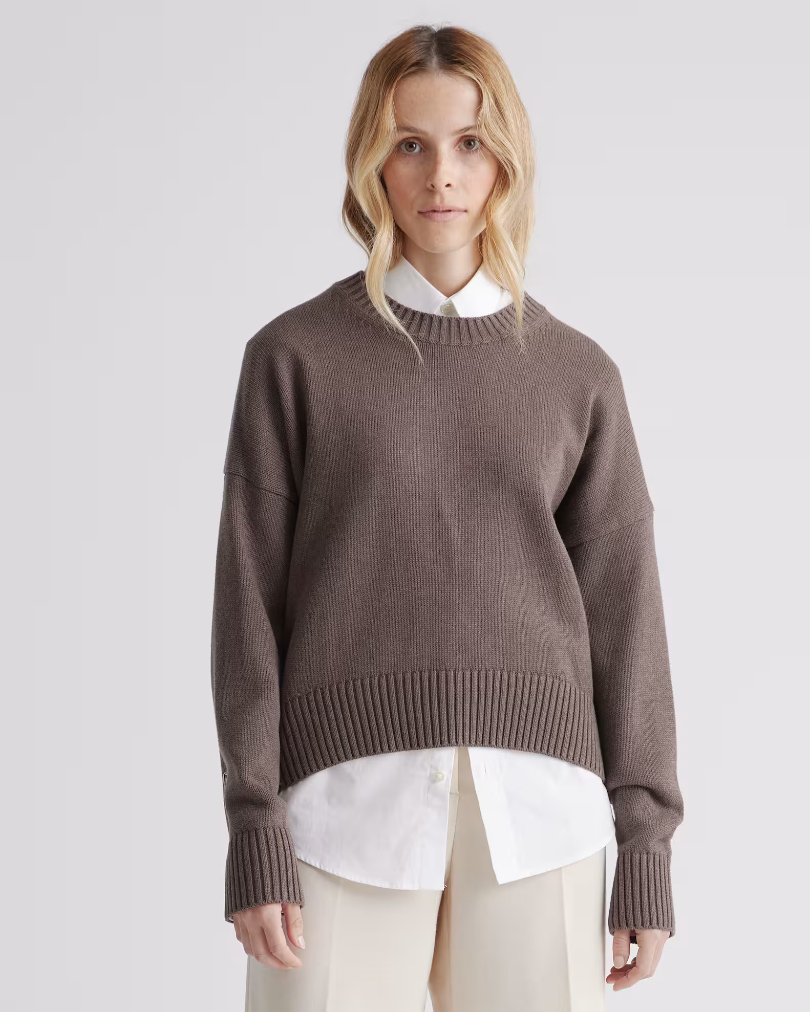 100% Organic Cotton Boyfriend Crew Sweater | Quince