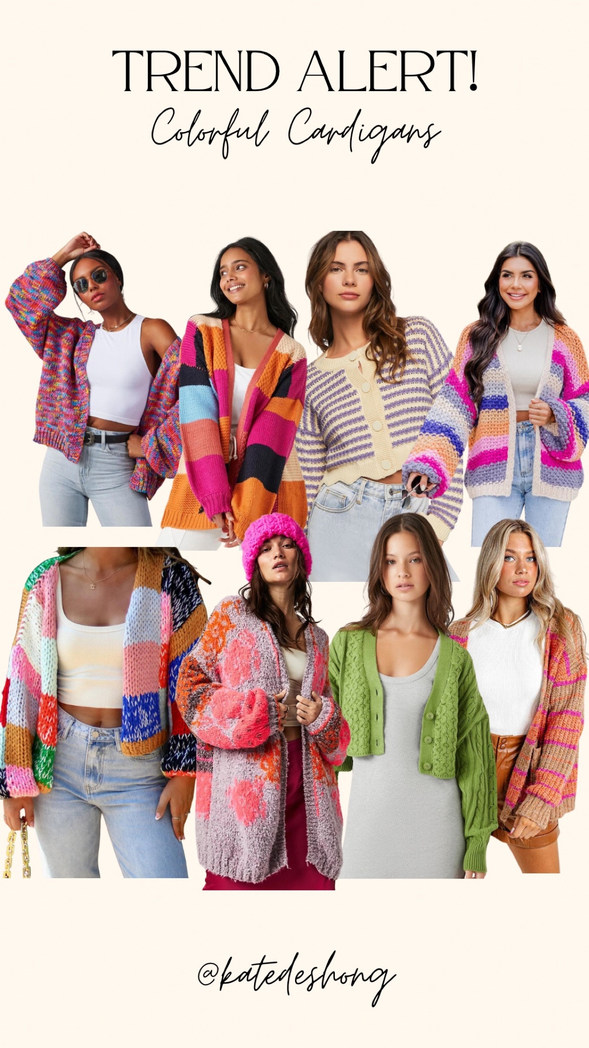 Trend alert! Colorful cardigans. Rainbow colors. Bright colors. Pastels. Stripes. Multicolor. September trends 

#LTKFind #LTKSeasonal #LTKstyletip