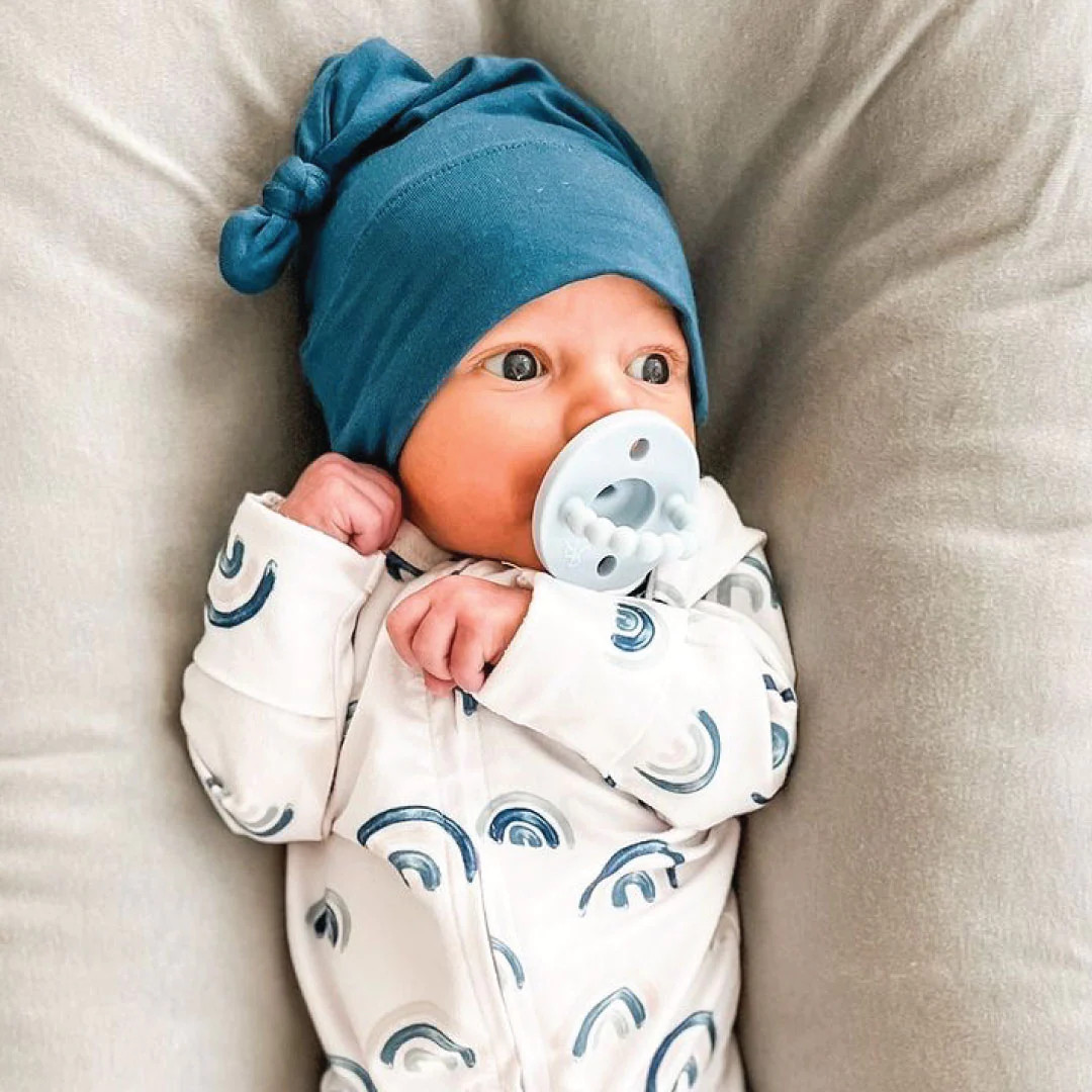 Brooks' Blue Rainbows Zipper Footie* | Caden Lane