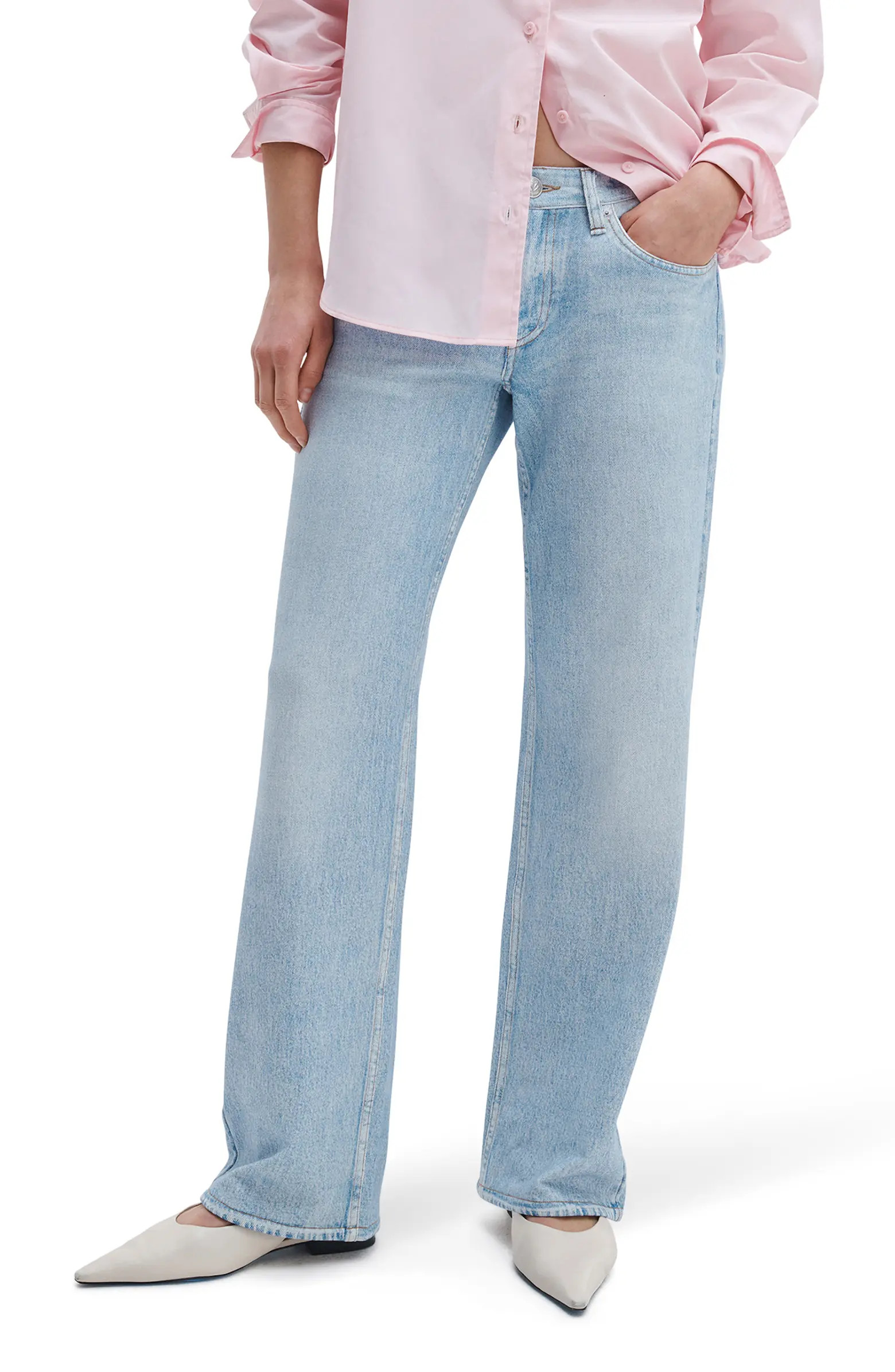 rb Miramar Saige Mid Rise Wide Leg Cotton Terry Sweatpant Jeans | Nordstrom