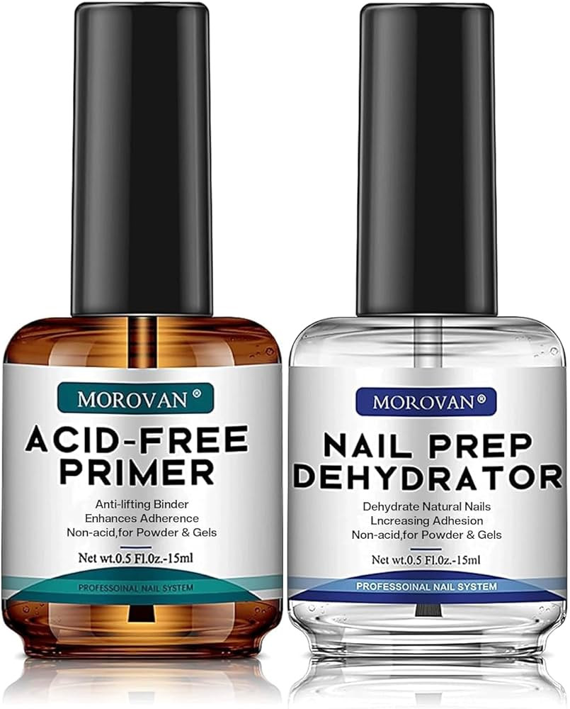Morovan Professional Natural Nail Prep Dehydrate and Acid-Free Primer, Dehydrator for Acrylic and... | Amazon (US)