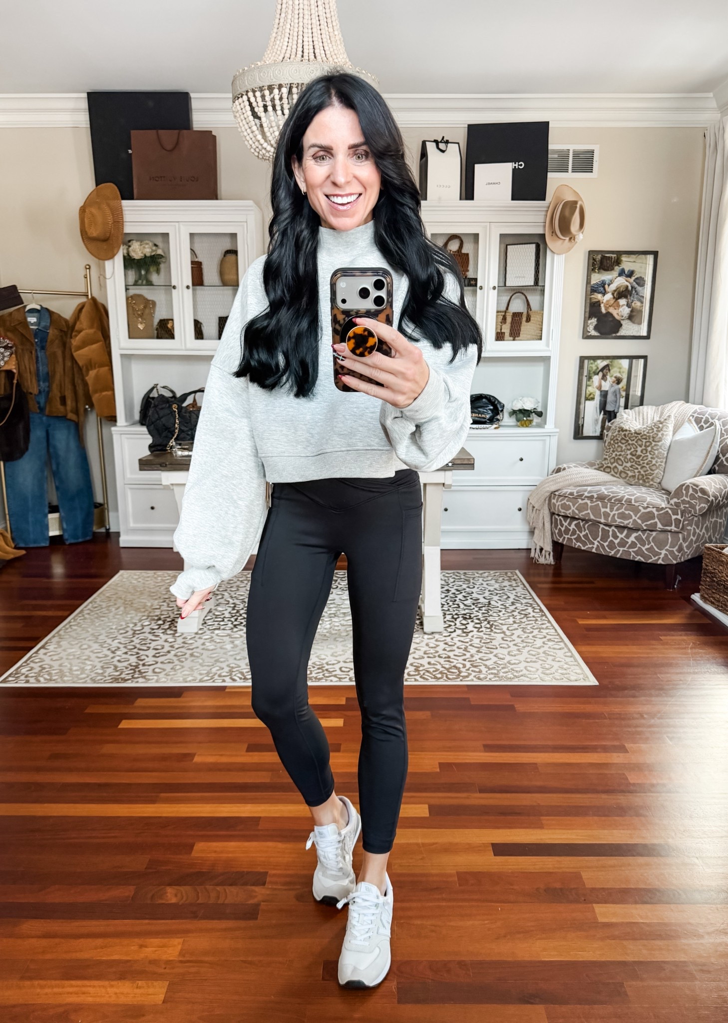 Wearing a small sweatshirt and medium leggings 

#LTKActive #LTKFindsUnder50