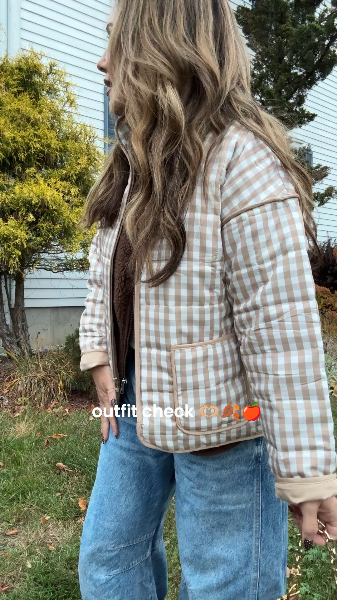 Outfit check for apple picking!!! 
Love my jacket & vest. 
Wearing size medium in both. Size 28 in jeans. 

#LTKTravel #LTKSeasonal #LTKFindsUnder50