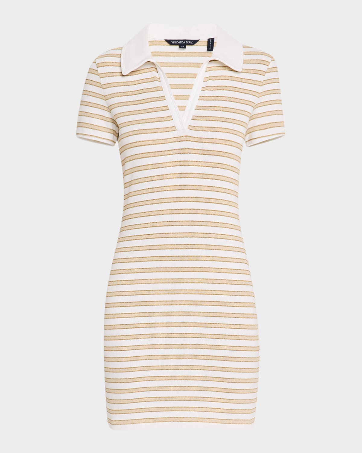 Bailey Stripe Short-Sleeve Polo Dress | Neiman Marcus
