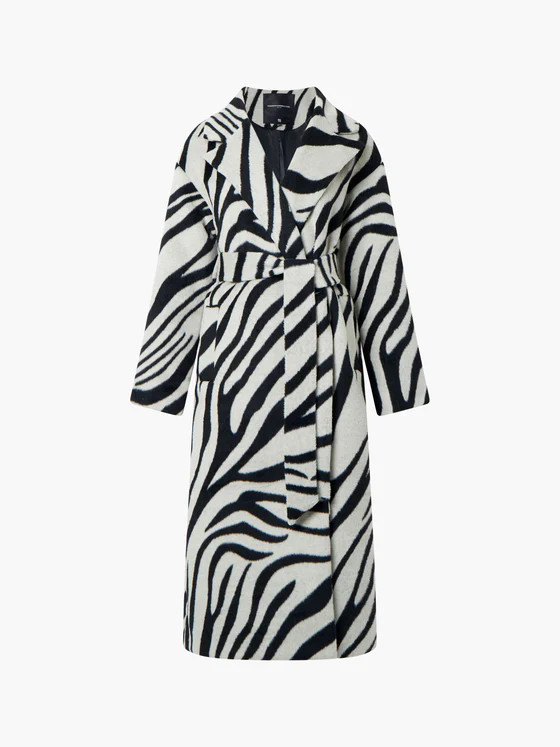 Grace Zebra Belted Coat | French Connection (UK)