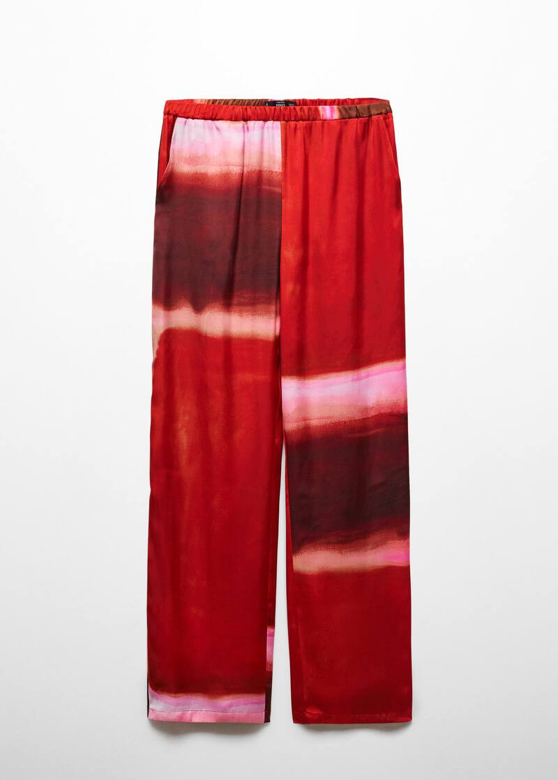 Tie-dye satin pants -  Women | Mango USA | MANGO (US)