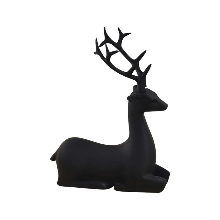 BINGTAOHU Christmas Reindeer Figurines For Centerpieces Black Reindeer Christmas Decoration Black... | Walmart (US)