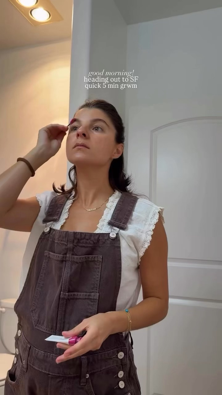 [5/28/26] 5 minute GRWM | linking everything I used! Overalls are a recent buy from @freepeople, wearing size small at 24 weeks pregnant

#LTKPetite #LTKootd #LTKBump