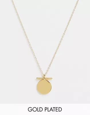 House of Freedom at Topshop t bar coin necklace in gold plated | ASOS (Global)