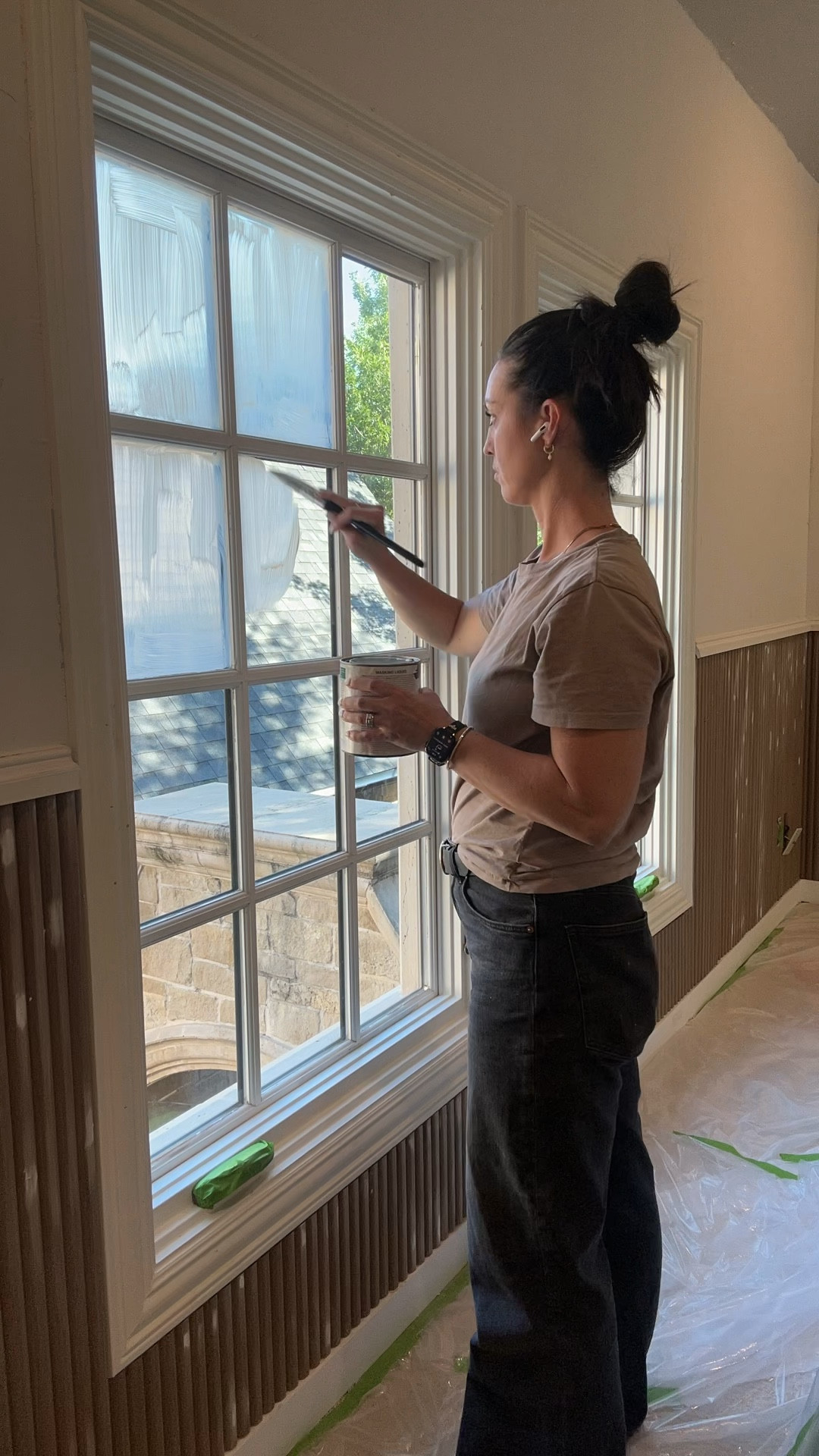 The best hack for painting windows! Try this gel mask, once the paint is dry it peels right off .

#LTKHome