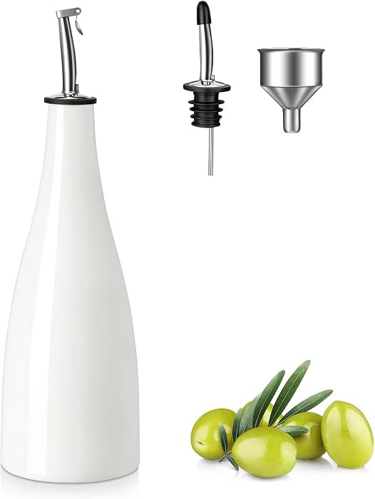vancasso 16 Oz Ceramic Olive Oil Dispenser Bottle, Bottle Dispenser with Spout and Funnel for Kit... | Amazon (US)