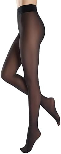 leg elegant Fleece Lined Tights Women Sheer Warm Pantyhose Leggings Fake Translucent Thermal Wint... | Amazon (US)