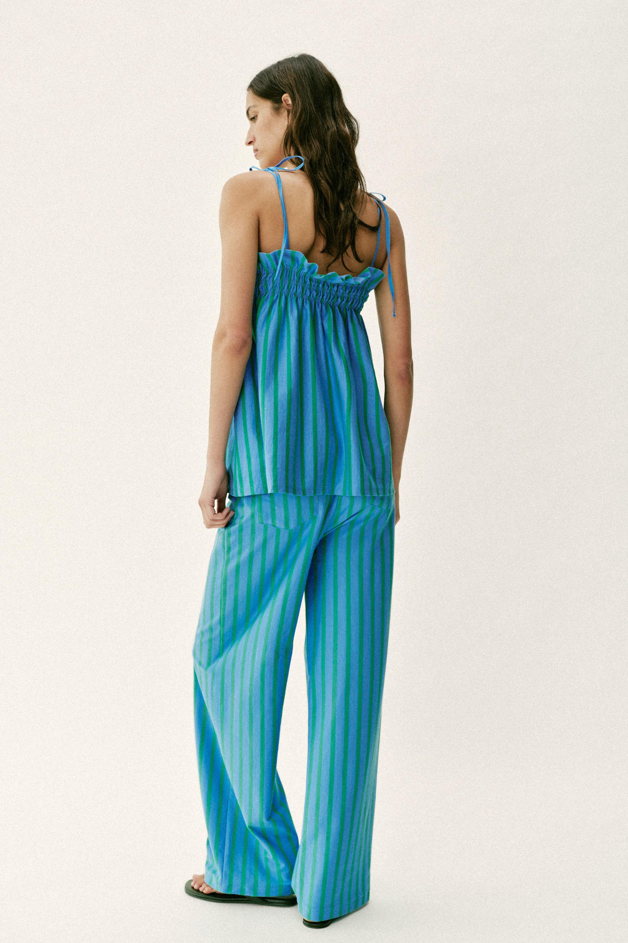 STRIPED PALAZZO TROUSERS | Zara UK