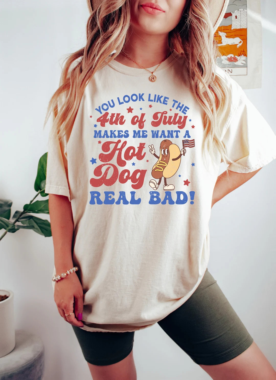 You Look Like the 4th of July, Makes Me Want A Hot Dog Real Bad Shirt, Independence Day Tee, Funn... | Etsy (US)