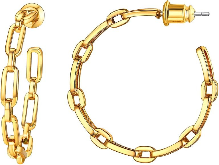Gold Hoop Earrings,18K Gold Plated 925 Sterling Silver Post Small Hoops,Star|Sunflower|Bamboo|Cha... | Amazon (CA)