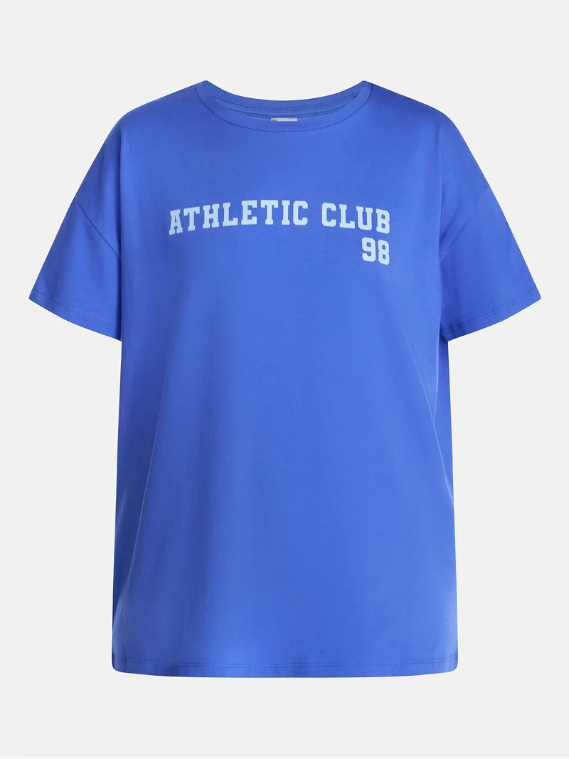 No Boundaries Sleepwear Oversized Graphic Cotton Tee, Women\u2019s and Women\u2019s Plus XXS-3X | Walmart (US)