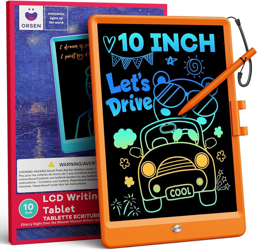 ORSEN LCD Writing Tablet 10 Inch, Colorful Doodle Board Drawing Tablet, Erasable Reusable Writing... | Amazon (US)