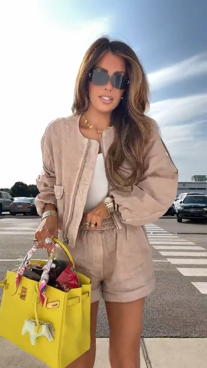 You all loved this airport OOTD! Wearing a small in both the shorts and bomber jacket!! 

Revolve fashion, Revovle finds, Summer outfits, Travel outfits, Vacation outfits beach, Matching sets, White tank top, Airport outfits, Gemme Beauty, Emily Gemma

#LTKootd #LTKSeasonal #LTKTravel