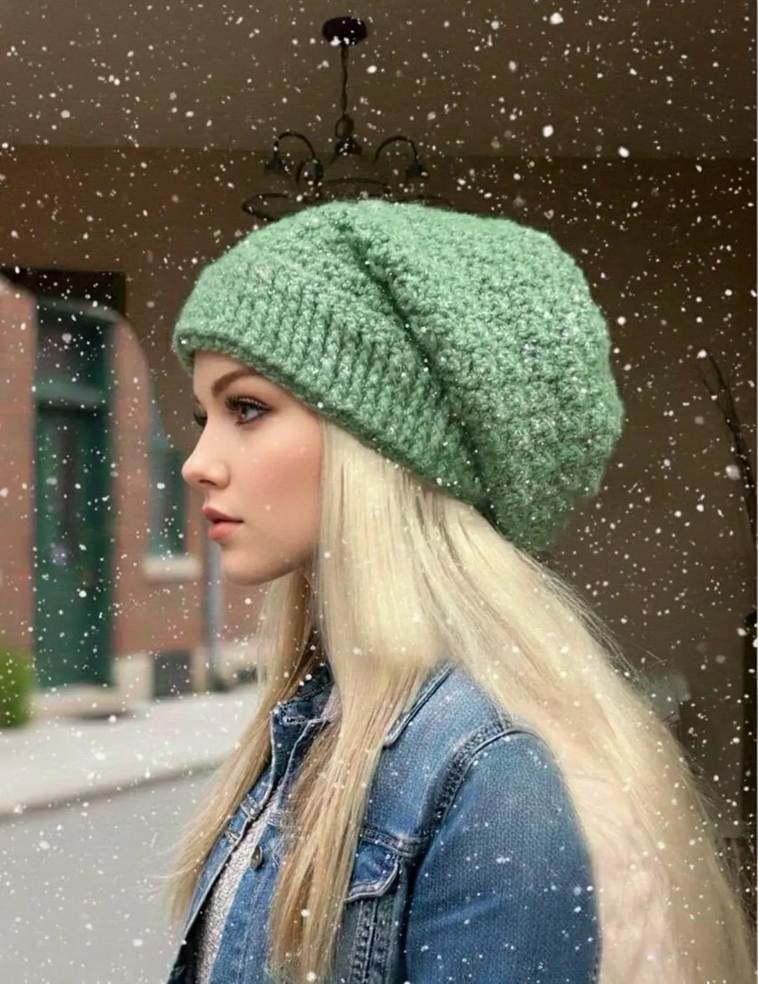 Handmade Crochet Oversized Slouchy Beanie; Warm Winter Hat - Etsy | Etsy (US)