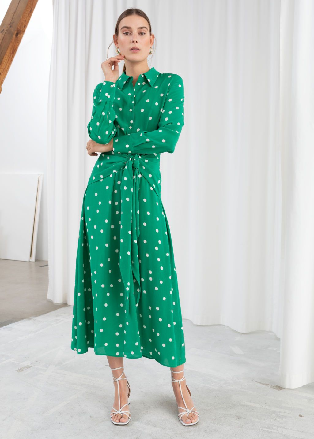 Polka Dot Waist Tie Midi Dress | & Other Stories (EU + UK)