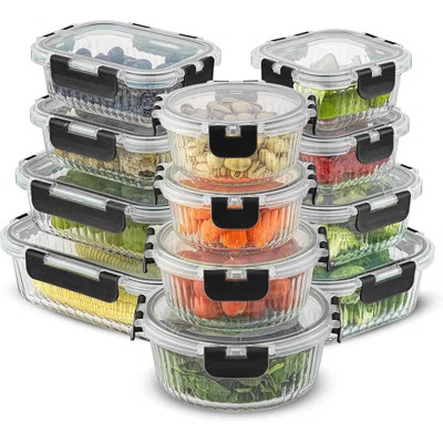 24Pc Borosilicate Glass Storage Containers With Lids | 12 Airtight/Freezer Safe Food Storage Containers For Pantry And Kitchen | Meal Prep Container F | Wayfair North America