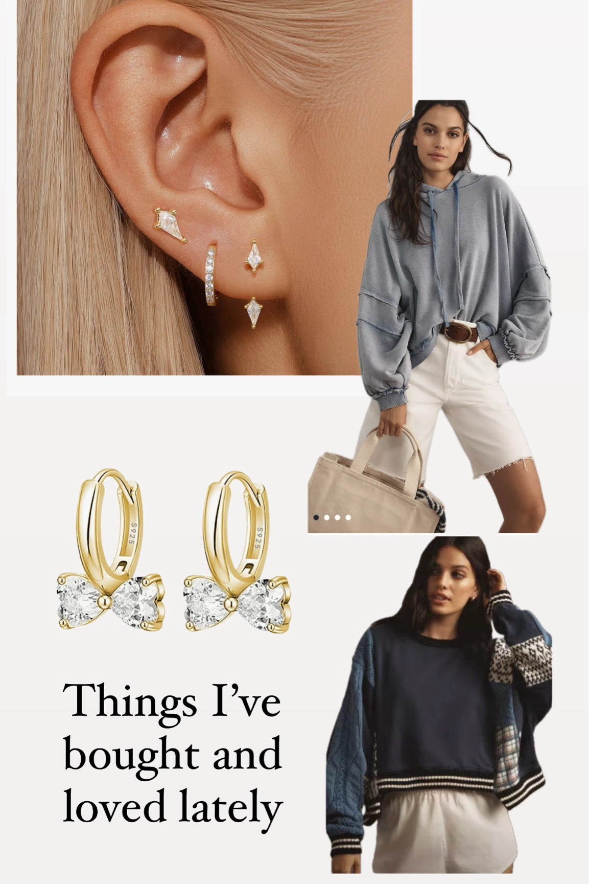 Cute earrings 
Cozy sweatshirts 
Amazon 
Anthropologie 

#LTKOver40 #LTKStyleTip #LTKFindsUnder50