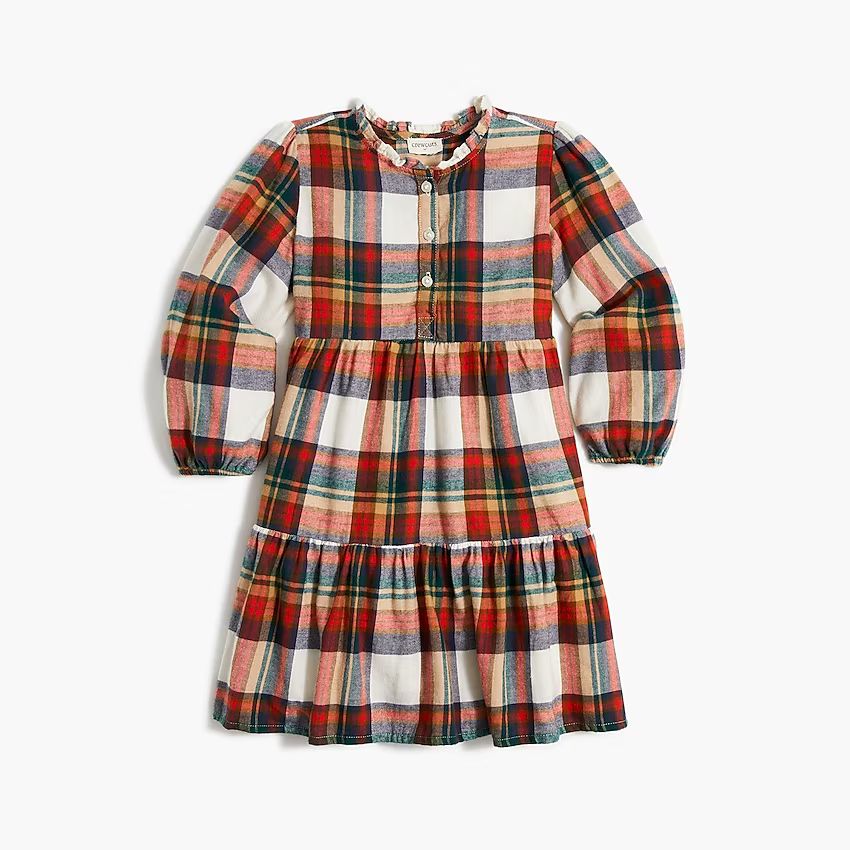 Girls' flannel tiered dress | J.Crew Factory