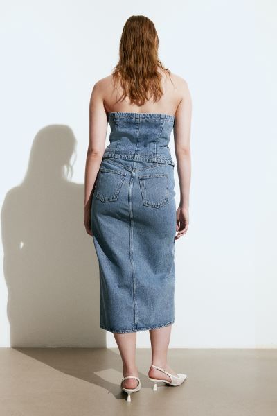 Denim Midi Skirt - Denim blue - Ladies | H&M US | H&M (US + CA)
