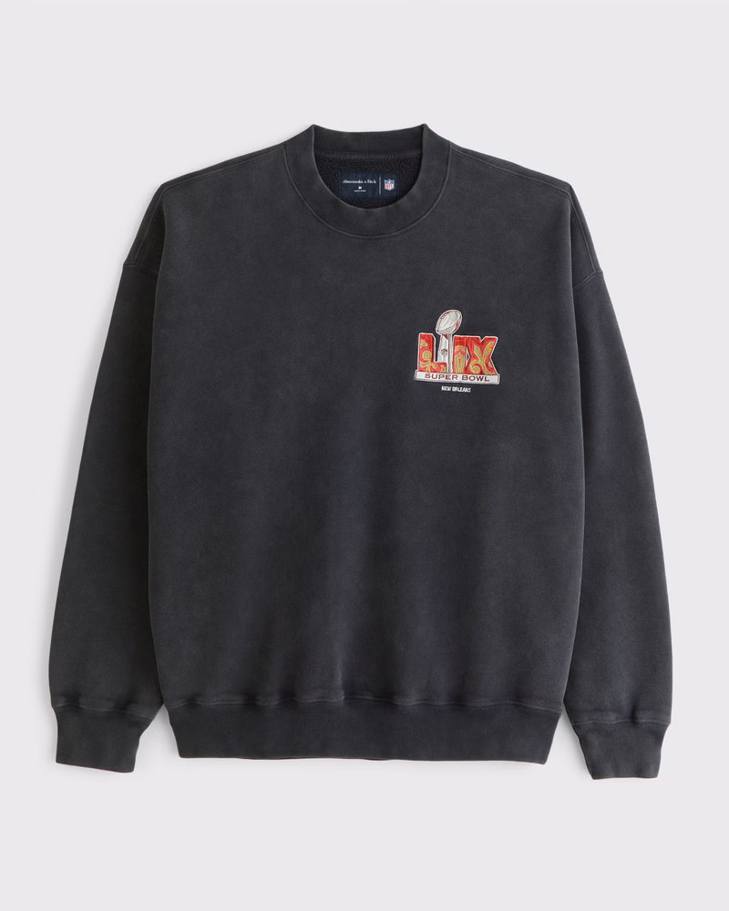 Abercrombie & Fitch Men's Super Bowl Graphic Crew Sweatshirt in Black - Size XXXL TALL | Abercrombie & Fitch (US)