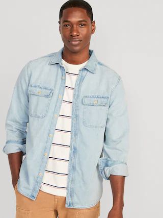 Regular-Fit Non-Stretch Jean Workwear Shirt for Men | Old Navy (US)