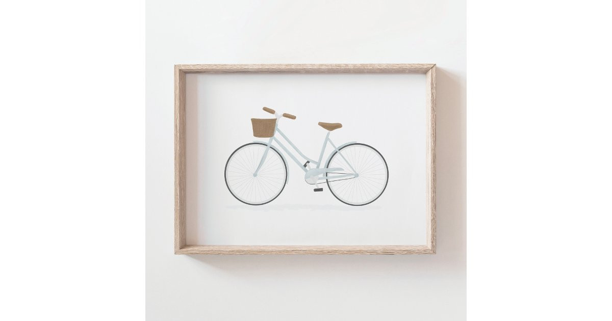 Light Blue Vintage Bike  Poster | Zazzle | Zazzle