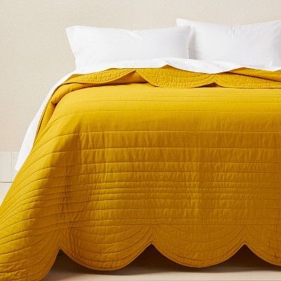 King Scalloped Edge Quilt Gold - Opalhouse&#8482; designed with Jungalow&#8482; | Target
