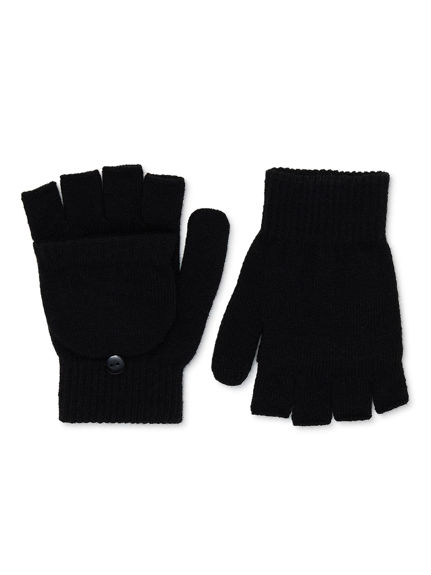 Time and Tru Women's Pop Top Gloves Black Soot | Walmart (US)