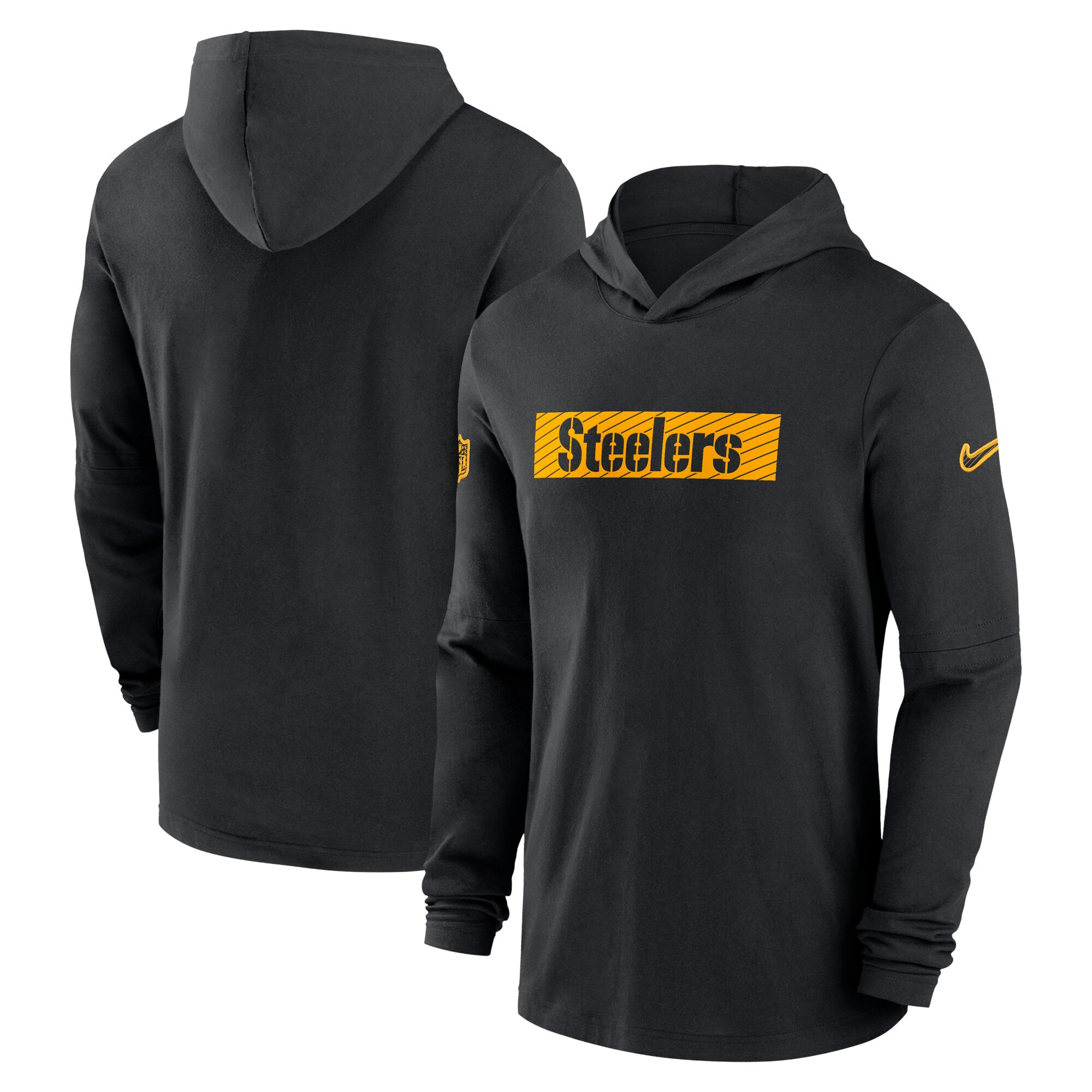 Pittsburgh Steelers Nike Sideline Hoodie Performance Long Sleeve T-Shirt - Black | Fanatics