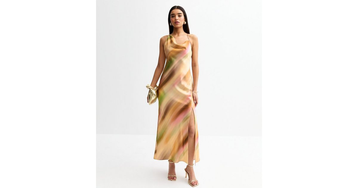 Multicoloured Ombre Print Satin Midi Dress | New Look | New Look (UK)