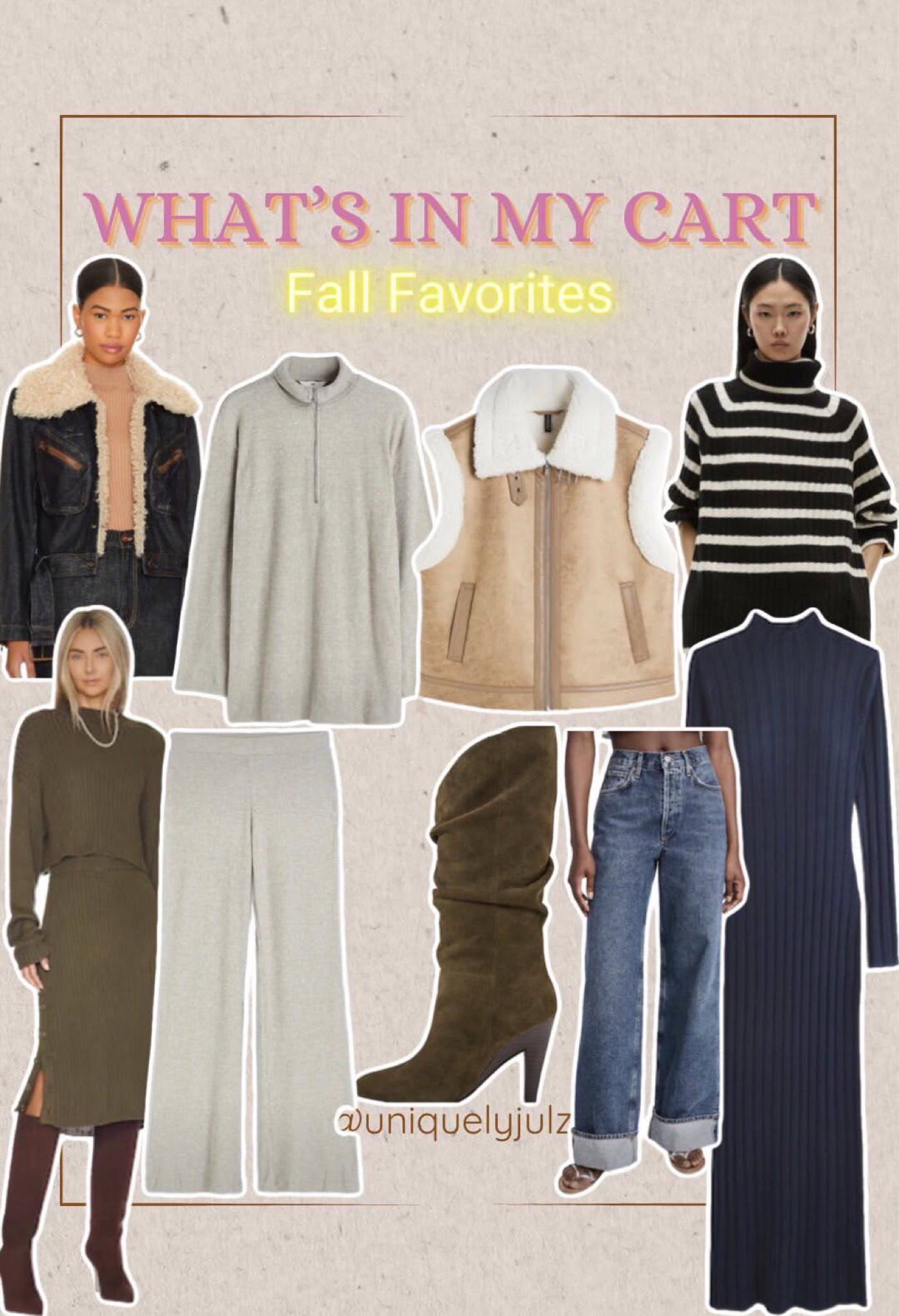 Cute Fall styles that are in my cart! Sherpa lined denim jacket, boots, cuffed jeans, sweater dress, Sherpa lined dress and more! 

#LTKstyletip #LTKshoecrush #LTKSeasonal
