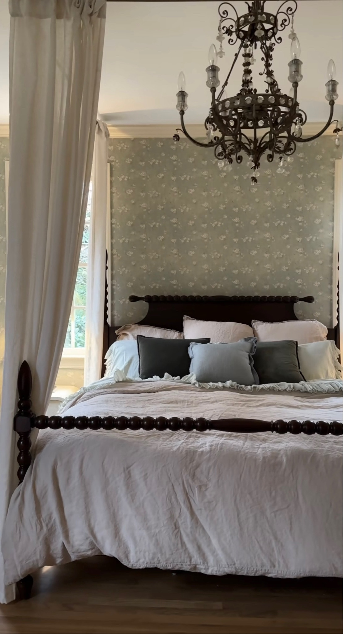 Bedroom updates with fresh floral wallpaper and fresh, breathable bedding🤍

#LTKhome