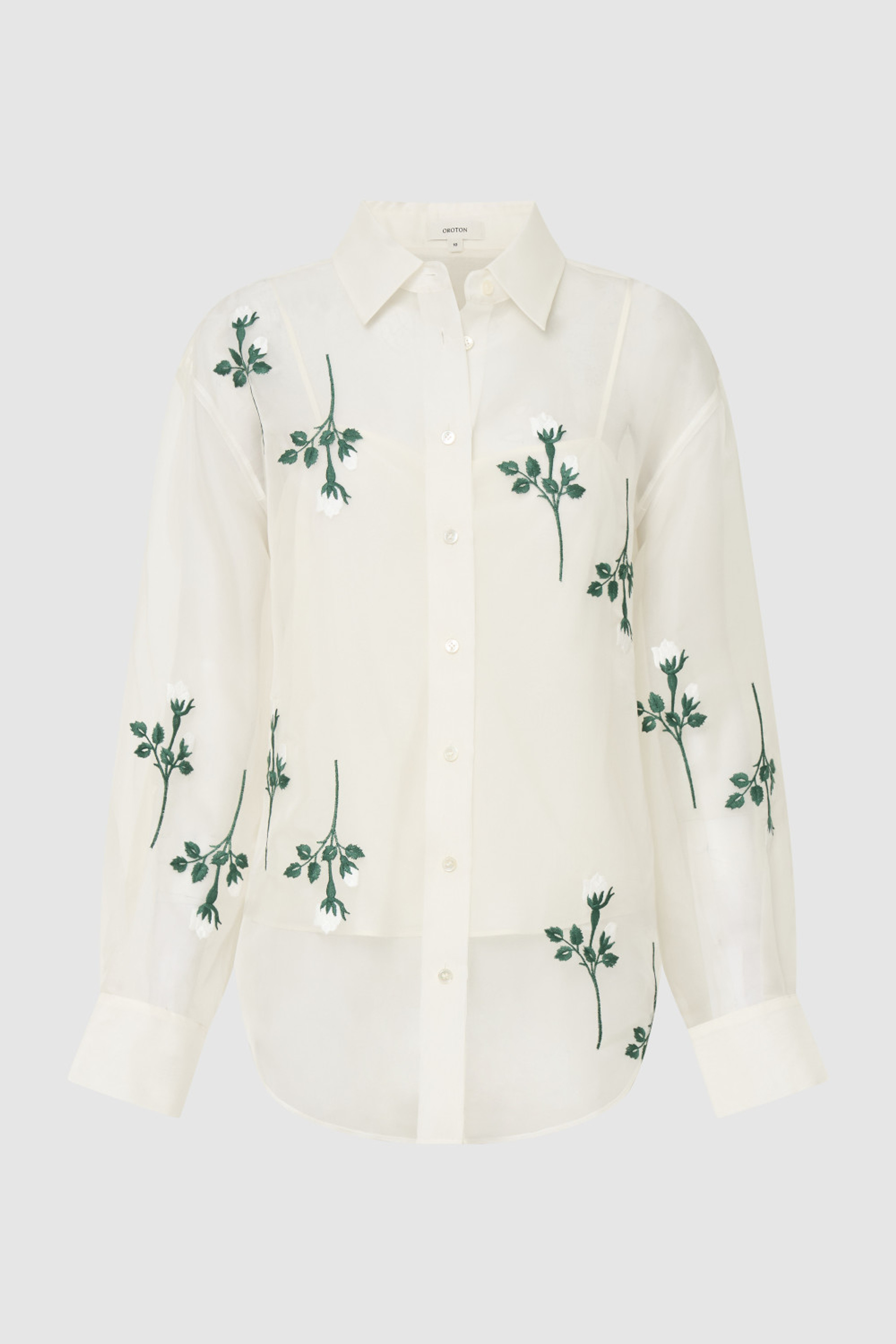 Rosebud Embroidery Overshirt -  | | Oroton